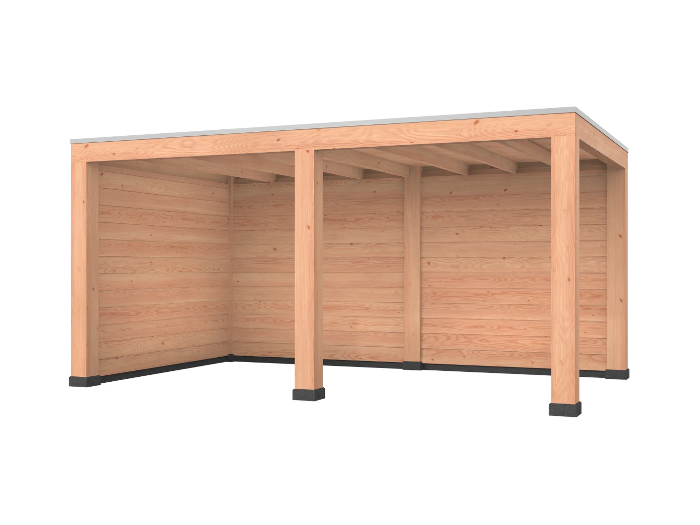Douglas overkapping, 500 x 300, met achterwand en twee zijwanden, Westwood Modern - Afbeelding 1